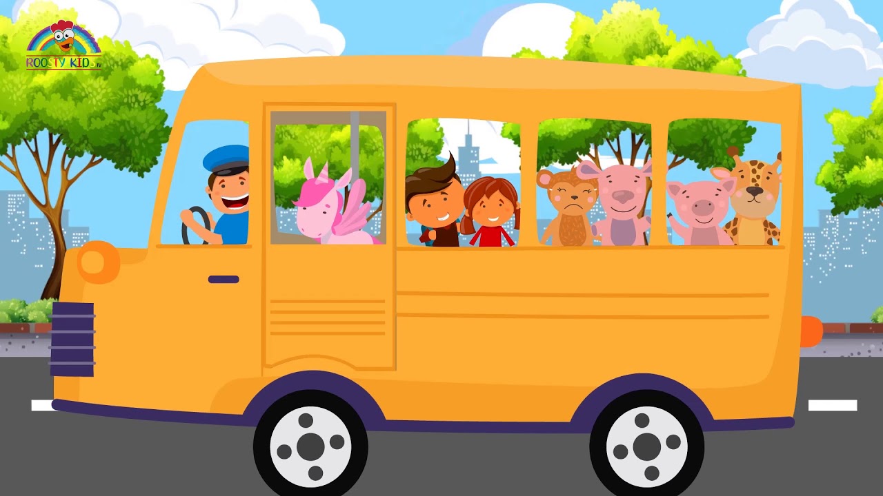 Autobuzul 🚌 (The Wheels on the Bus &icirc;n engleză) - C&acirc;ntece pentru copii | CUCURIGU