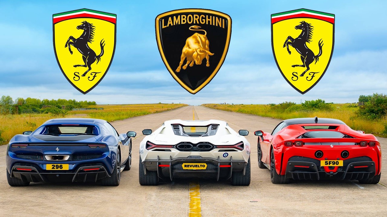 Lamborghini Revuelto v Ferrari 296 v SF90: DRAG YARIŞI