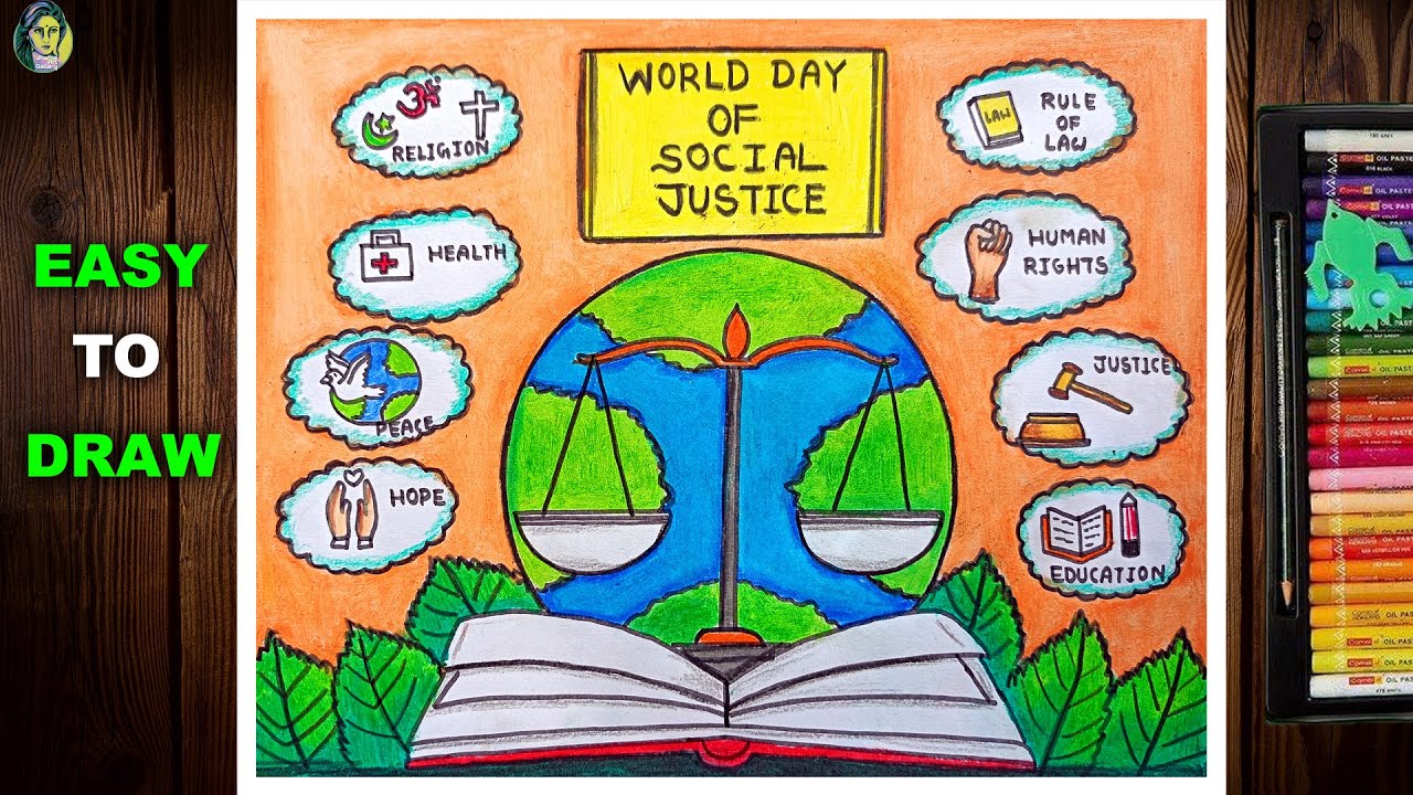 World Day Of Social Justice Drawing Easy | Justice Day Drawing | International Day Of Social Justice