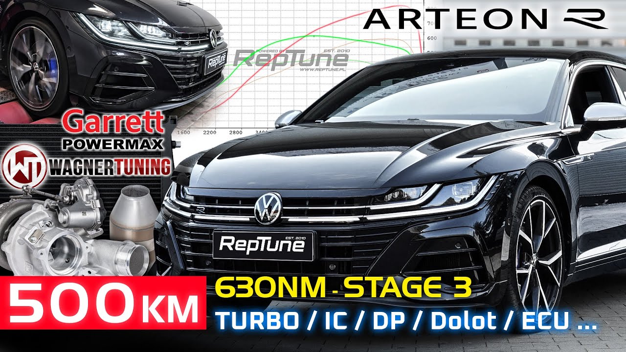 VW Arteon R STAGE 3 499KM 627Nm RepTune DNFG 320KM Wagner Garrett PoweMax EVO4