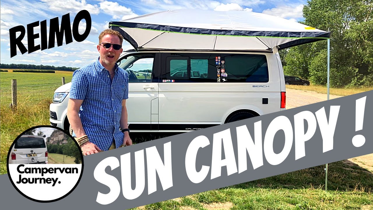Campervan Awning - Review and demo of the Reimo Sun Canopy for VW T5 T6 Campervan and California