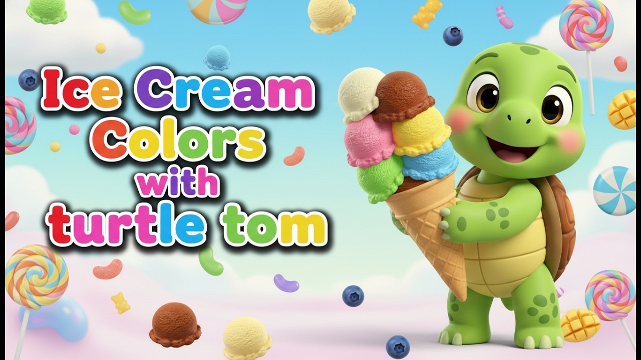 Ice Cream Colors Song 🍦🌈 | Learn Colors with Turtletom | Fun Kids Song | Ezkidsvideos
