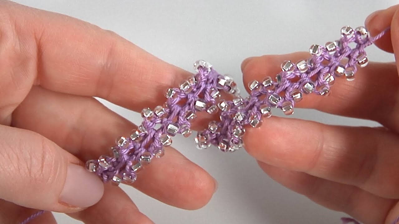 Easy Brilliant Crochet! How to Crochet with Beads/Simple Crochet Ribbon/Author's Design