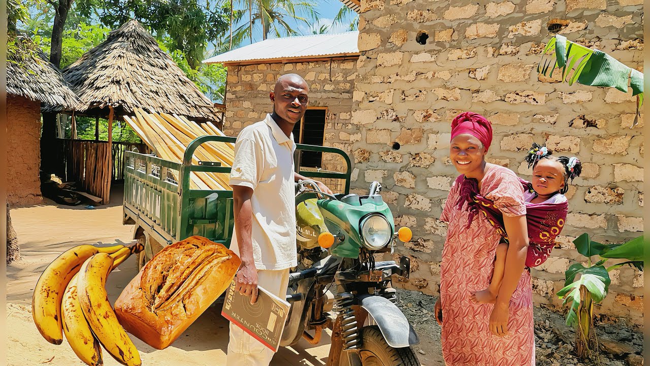 Starting the Ceiling of Our Dream Home in Africa 🏡+ Banana Bread in a Mud Oven🍞& Fresh Fruit Salad🥗