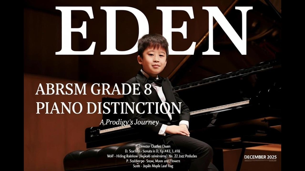 ABRSM Grade 8 Piano Performance Exam (Distinction 130/150) by Eden