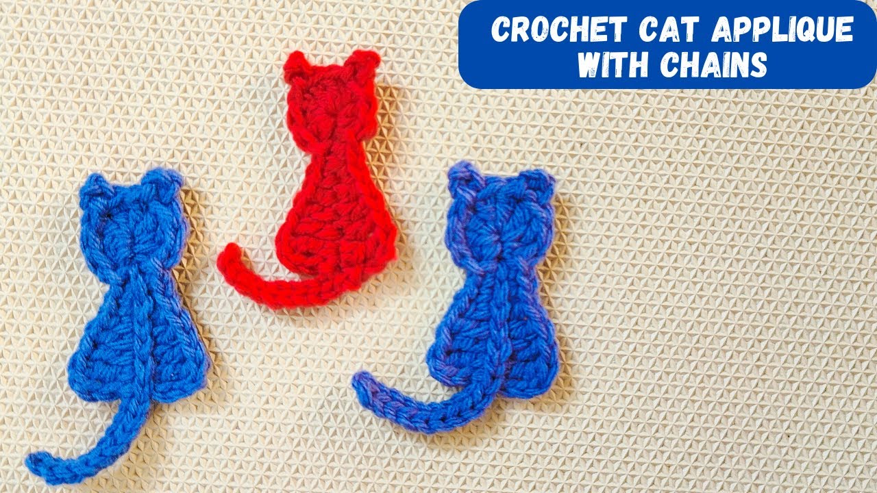 How To Crochet Cat Applique with Starting Chains