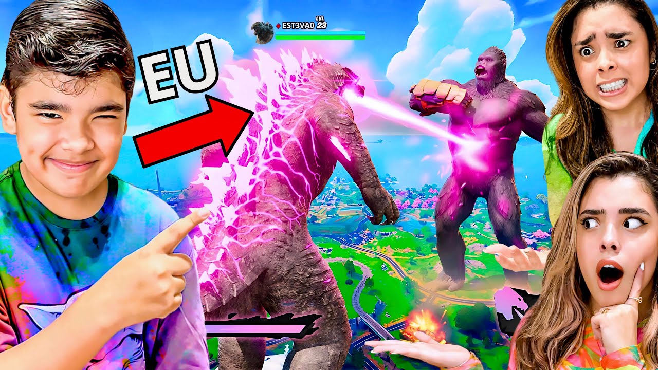VITÓRIA de GODZILLA GIGANTE com AMIGOS no FORTNITE ?!