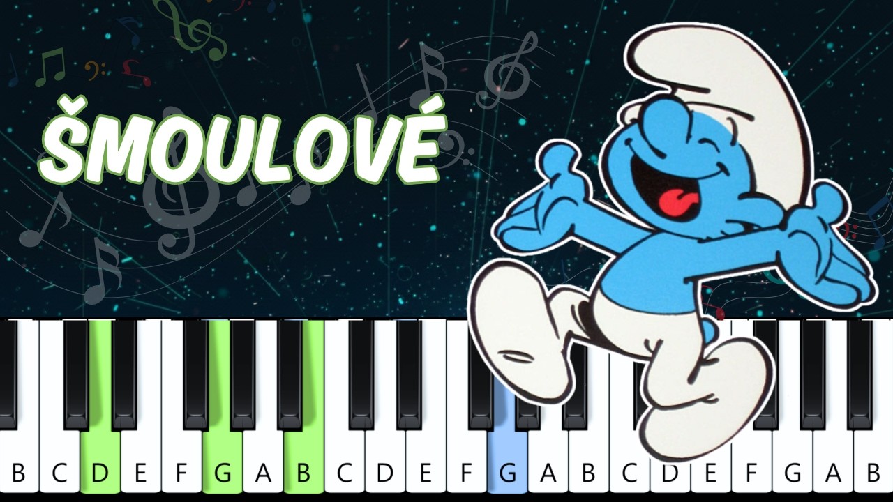 Šmoulové - Krásná je šmoulí zem - The Smurfs (piano tutorial | jak hrát)