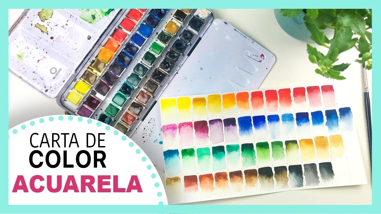 ACUARELA para PRINCIPIANTES PASO a PASO! 🎨 CÓMO crear tu CARTA DE COLOR de forma CORRECTA en 🖐5 MIN!