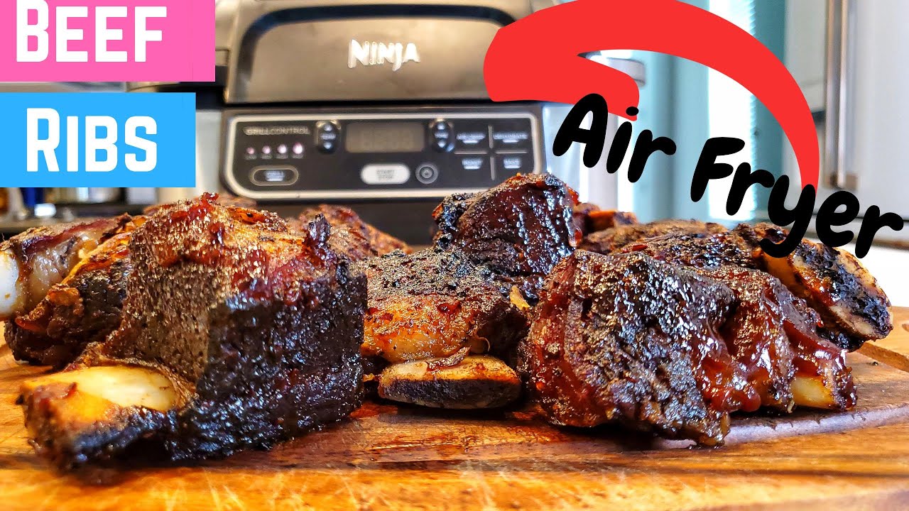Говяжьи рёбрышки, приготовленные во фритюрнице | Рецепты Ninja Foodi Grill