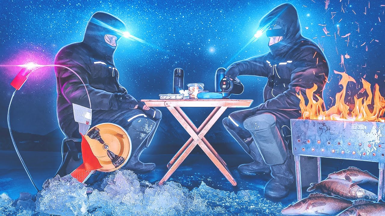 РЫБАЛКА на ЖЕРЛИЦЫ с НОЧЁВКОЙ. СУДАК на МАНГАЛЕ. Зимняя рыбалка на жерлицы