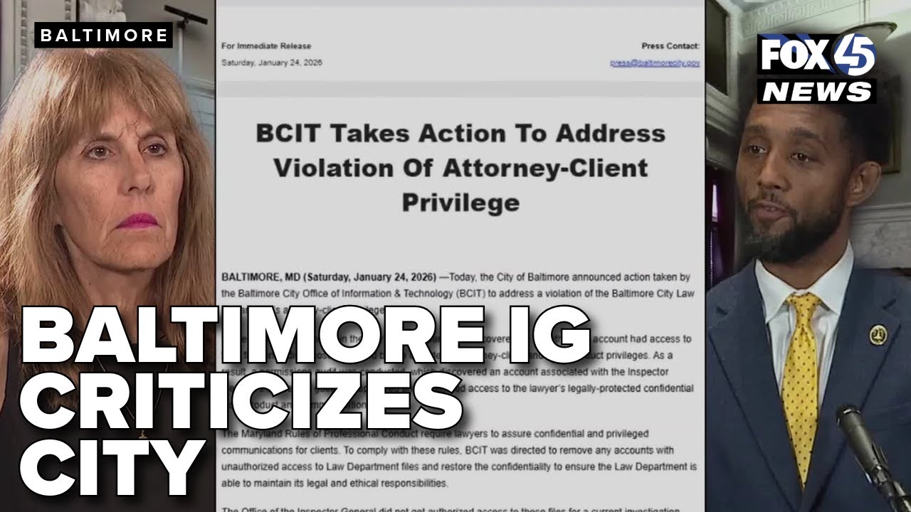 Baltimore's Inspector General criticizes city amid ongoing concerns about information access