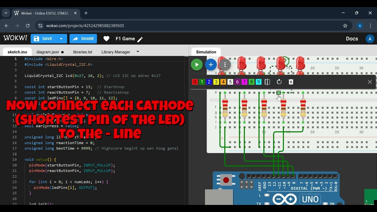 Arduino Circuits: F1 Reaction Game #2