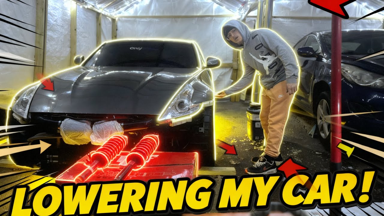 Putting Z1 Coilovers on my 370z🫢 (didn’t go as planned)