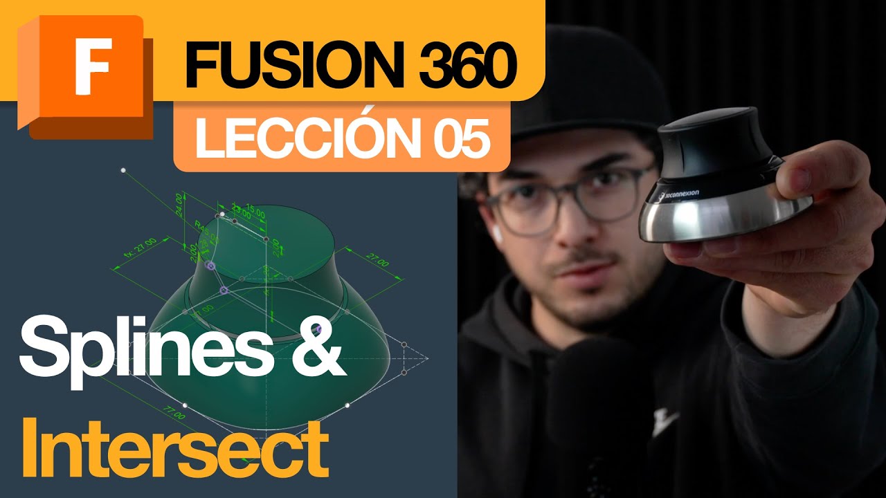 Fusion 360 (L05): Splines y Curvature Display para superficies “limpias” (SpaceMouse paso a paso)