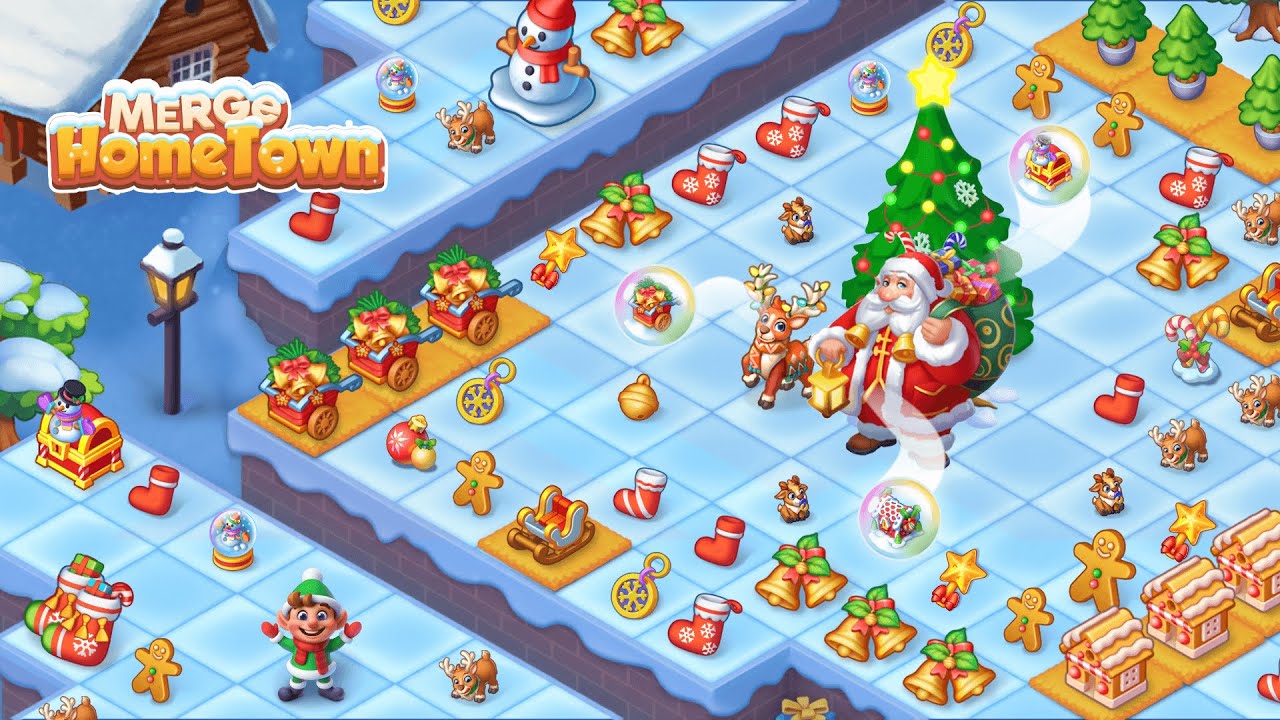 Merge HomeTown - Christmas Event Gameplay 1 | Merge Puzzle Games | GamesTown Merge Games