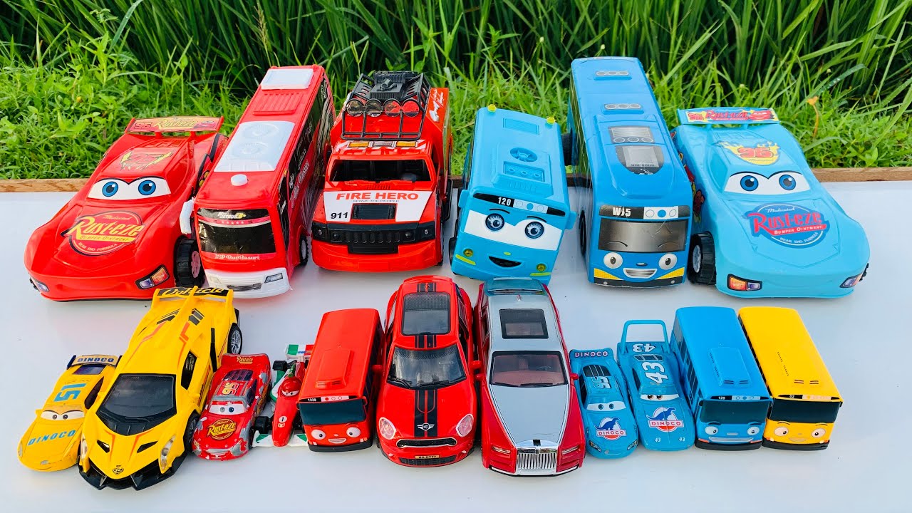 Mobil Mobilan Damkar, Bus Tayo, Mobil Mcqueen, Mobil Balap, Mobil Rolls Royce, Truk Pasir oleng #788