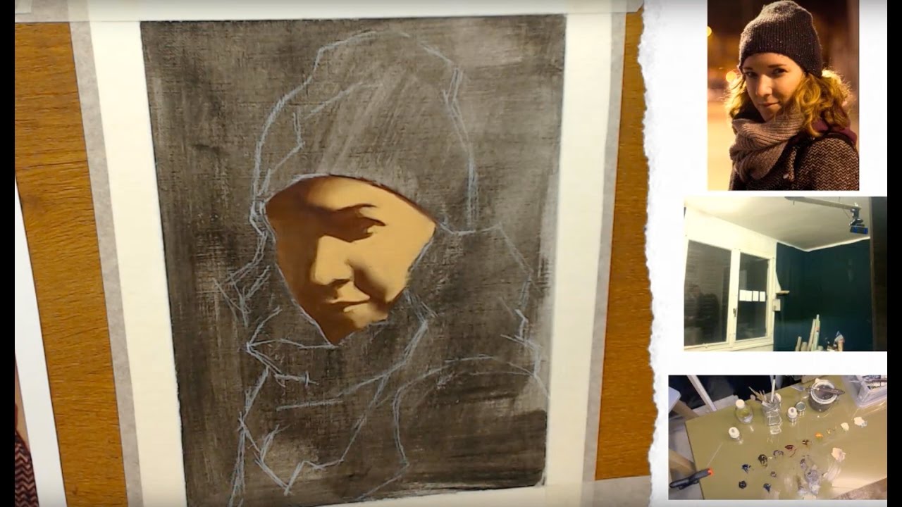 November 19, 2016 - Oil Painting live Stream - Replay #1 : Night time portrait - First session