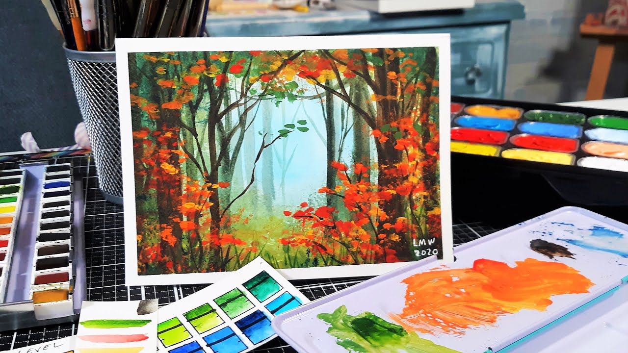 Easy Misty Forest Painting Tutorial // So Atmospheric!