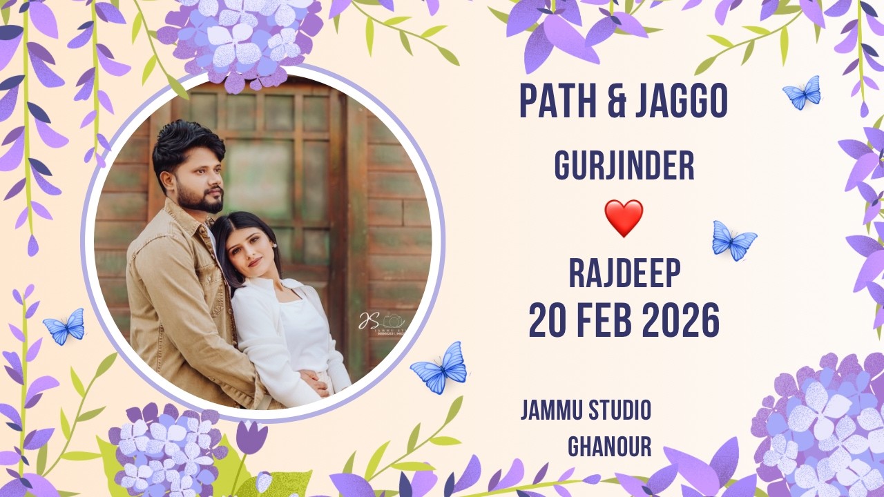 🔴PATH & JAGGO CEREMONY || GURJINDER & RAJDEEP  || 4k ULTRA HD || JAMMU STUDIO GHANOUR