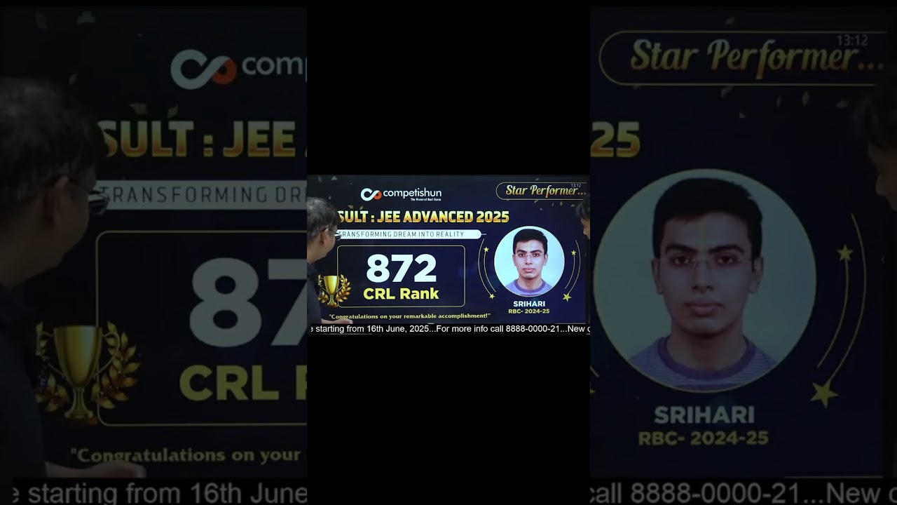 JEE advanced 2025 result | CRL 872 Rank | #competishun #iit