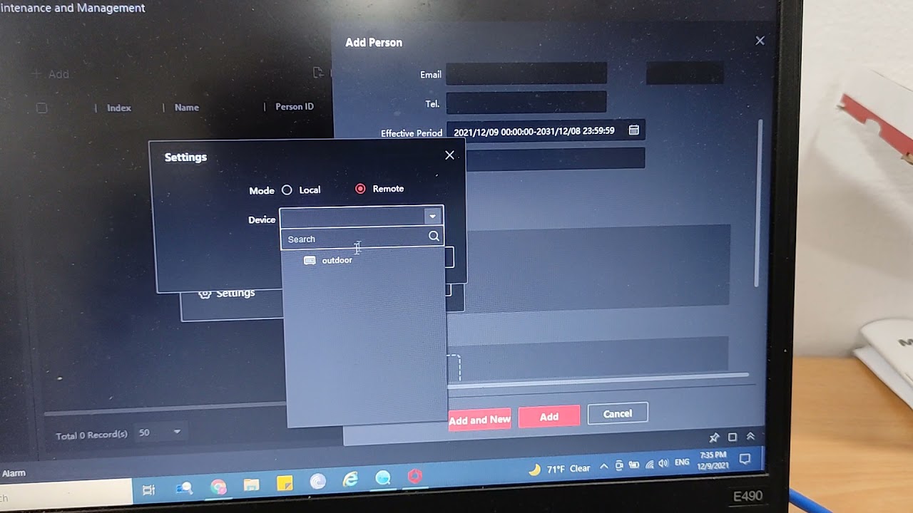 adding card for Hikvision Intercom