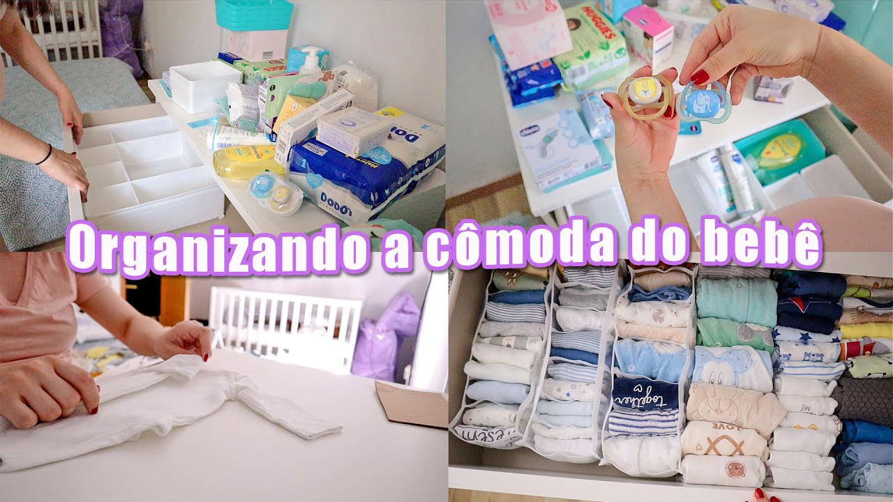 ORGANIZANDO A CÔMODA DO BEBÊ | Simples e pequena 💜