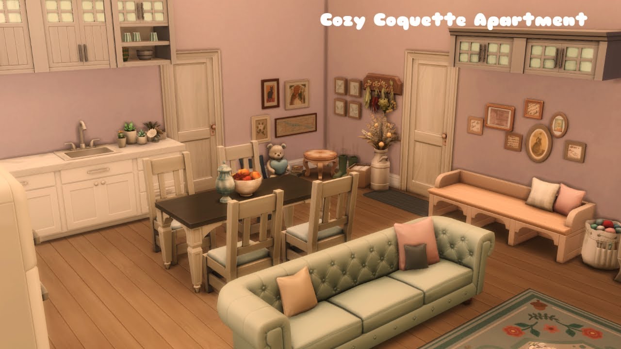 I Built the Ultimate Soft Girl Coquette Apartment in The Sims 4 (No CC)