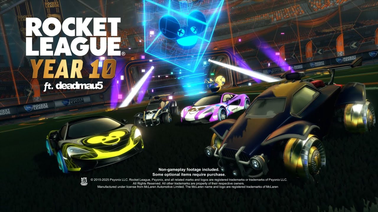 Rocket League x Deadmau5 McLaren 570s bundle and 10th Anniversary themed items