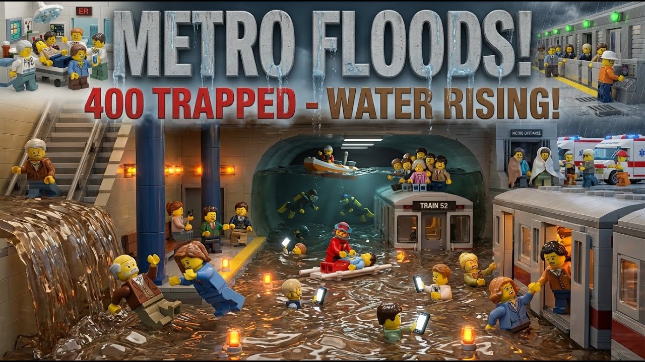 LEGO Metro FLOODS! 🚇💧 400 Trapped Underground - Water Rising! 😱