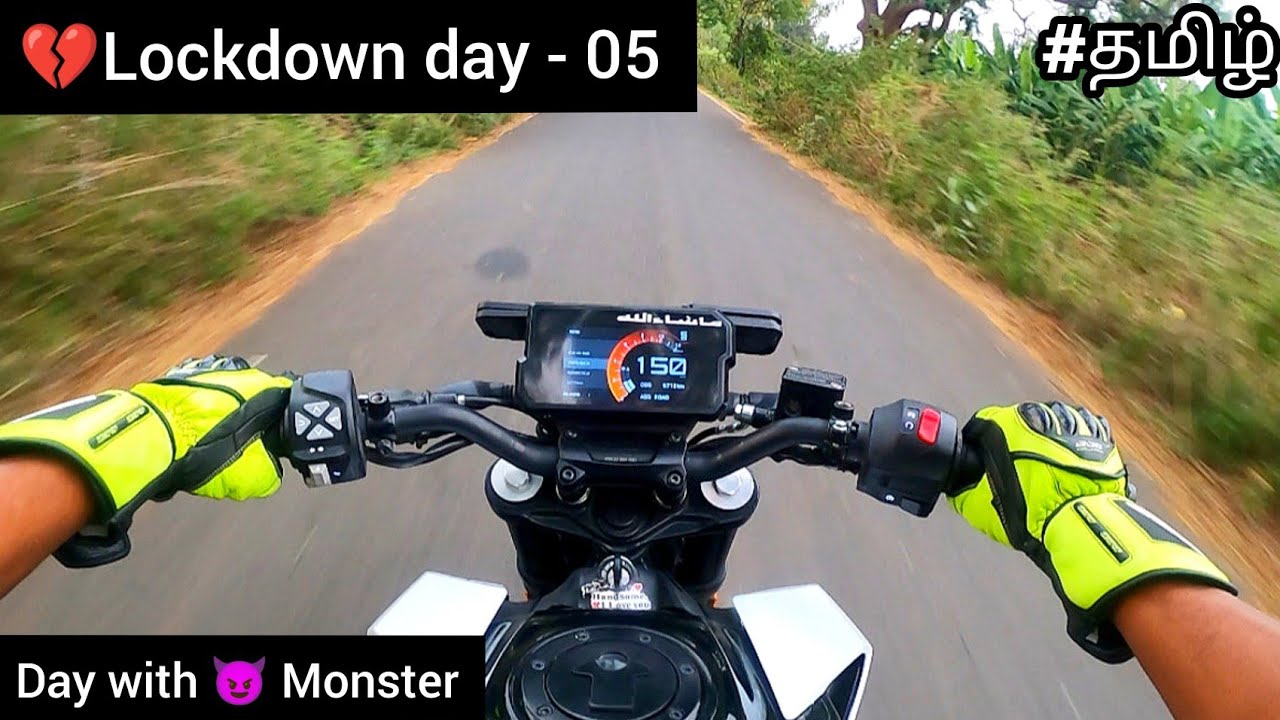 😈Day with monster |💔Lockdown day - 05 | Tamil | Motovlog | Duke 390 review | TTF | Ktm | R15v3 |