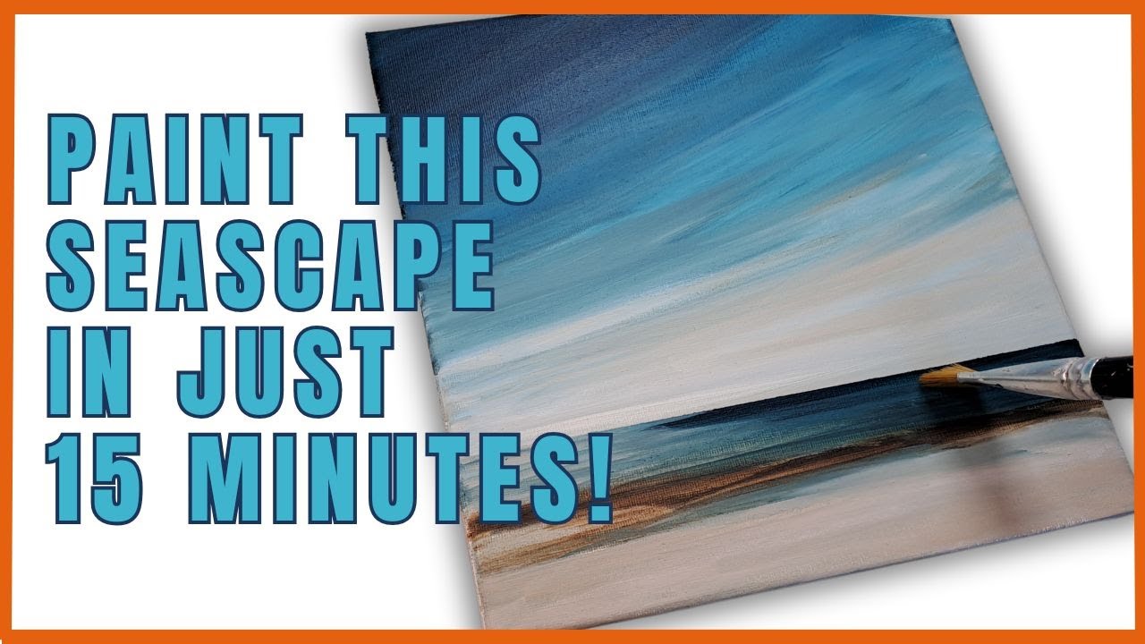Easy 15 Minute Acrylic Seascape Painting Tutorial for Beginners
