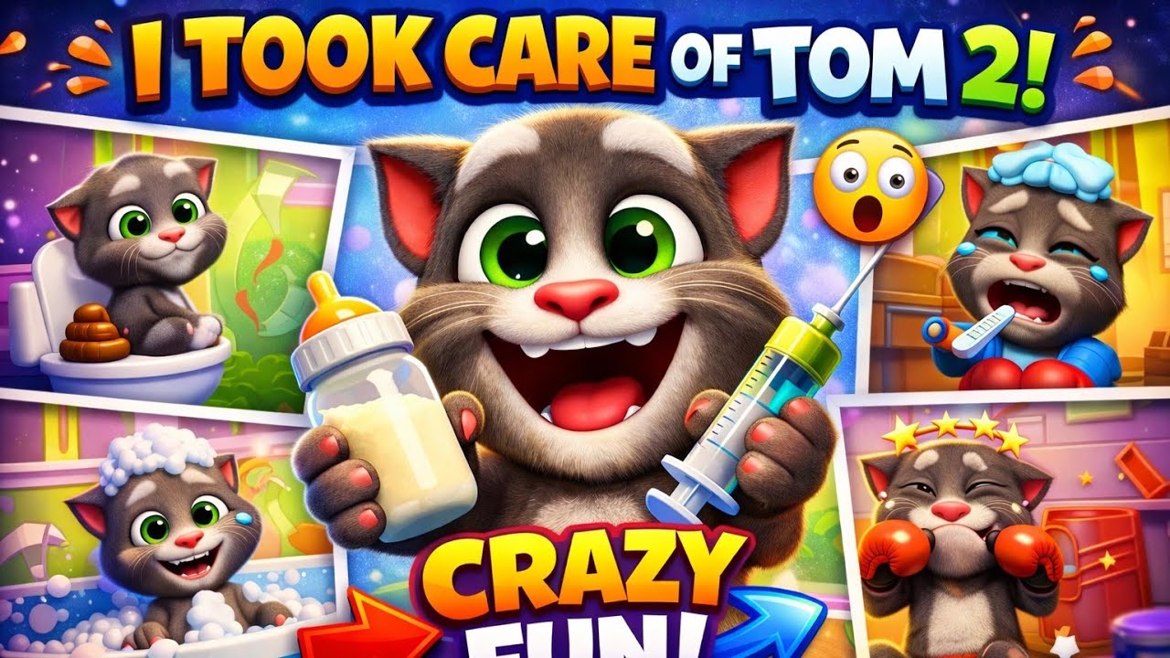 Took FULL Care of Talking Tom 2… Then This Happened! 😱🐱|cat tom taking very funny 😁