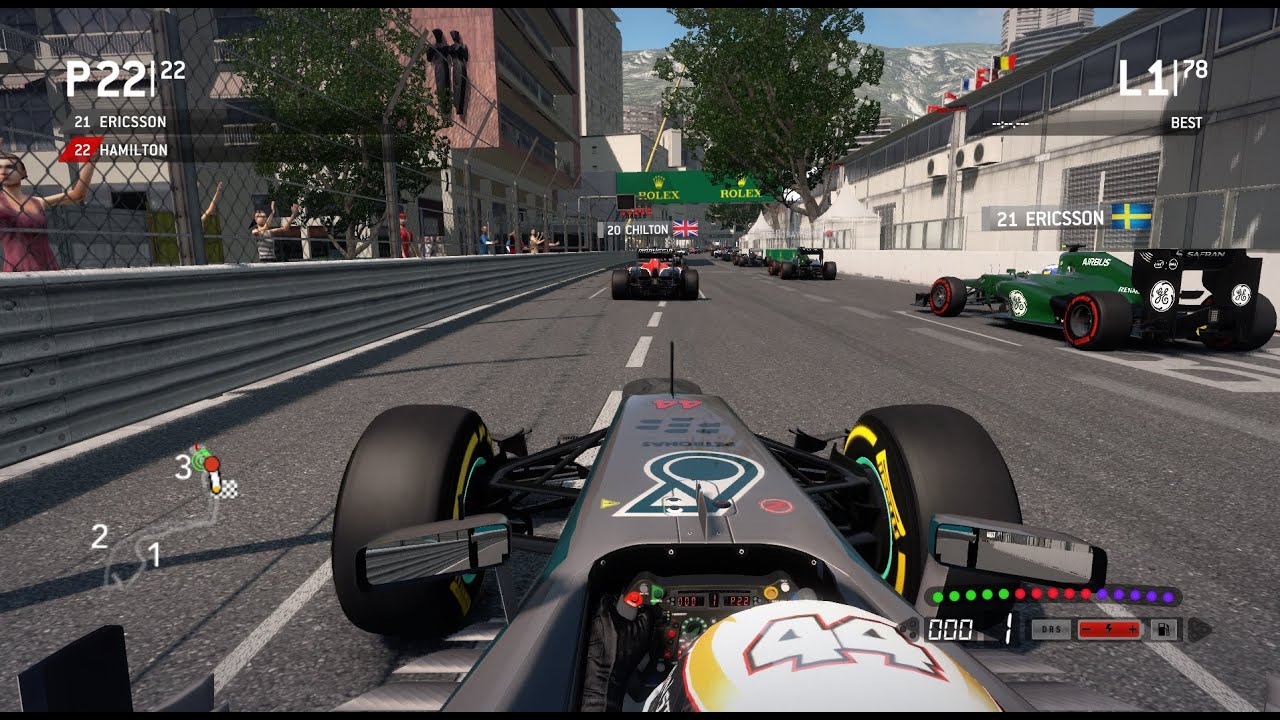 Игровой процесс F1 2013 в Монако 100% Гонка Льюис Хэмилтон