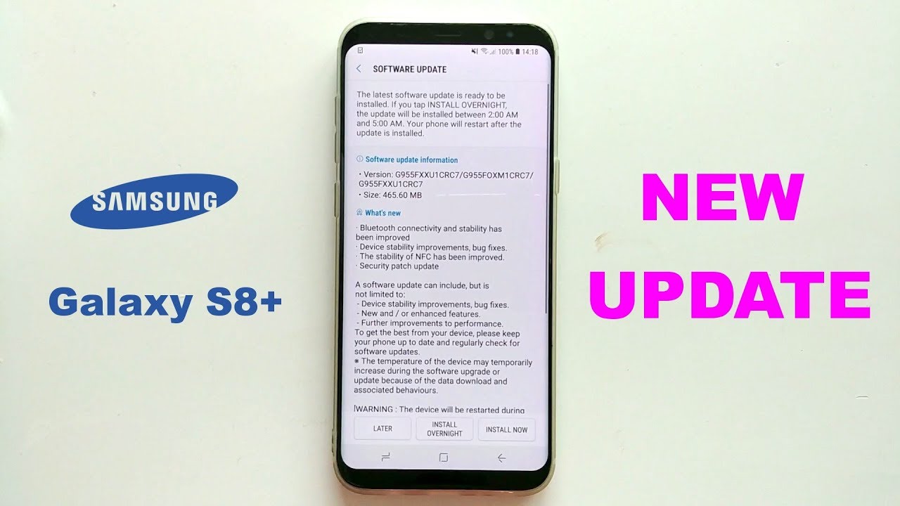 Samsung Galaxy S8 Plus new firmware update (G955FXXU1CRC7)