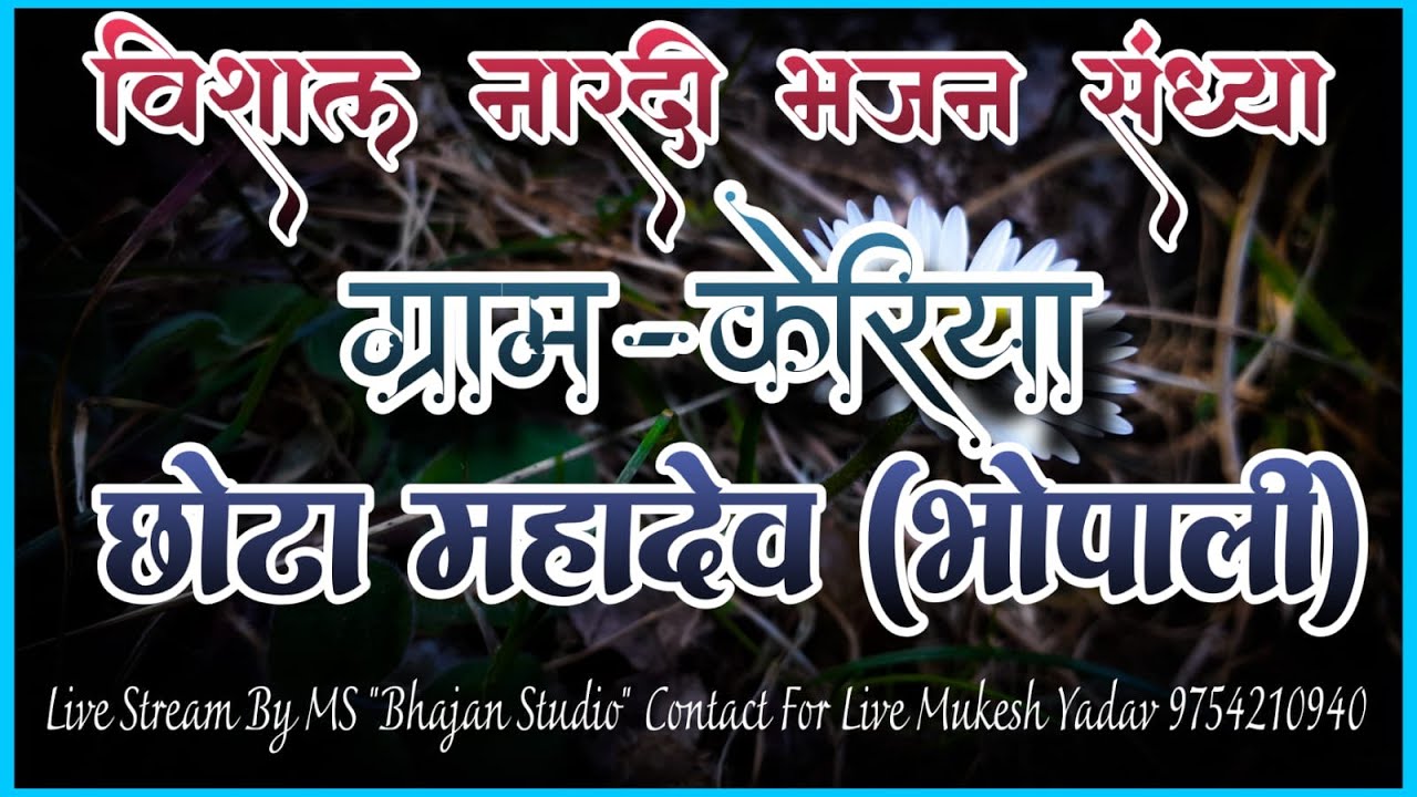 🛑Live/विशाल नारदी भजन संध्या ग्राम केरिया (छोटा महादेव भोपाली)।।