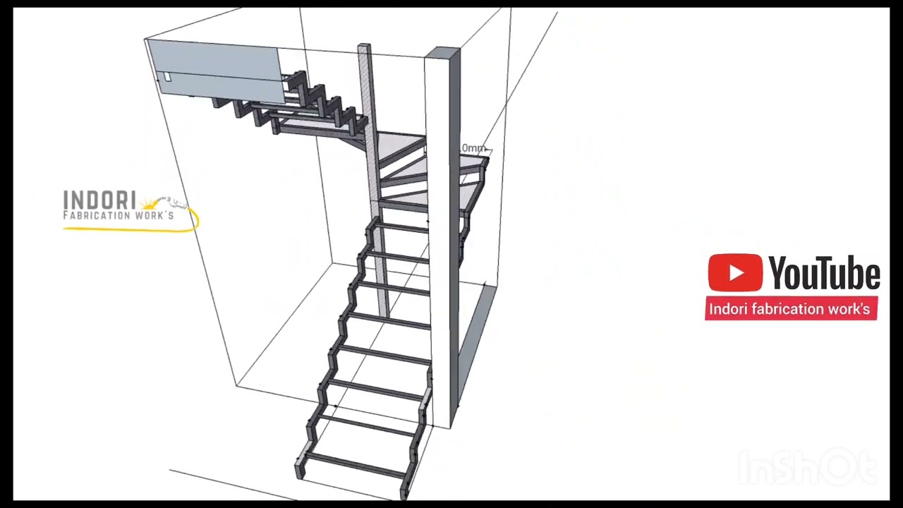 Indori fabrication work's 3D model #stairs design #shorts