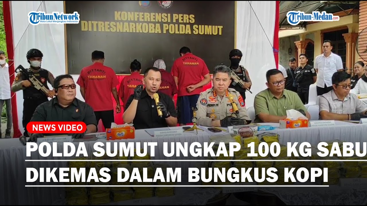 Polda Sumut Ungkap Pengiriman 100 Kg Sabu Dikemas Dalam Bungkus Kopi di Komplek Mewah Tasbih I Medan