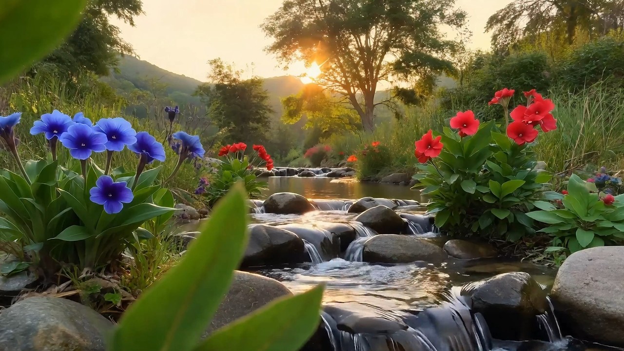 Soothing Heaven-Like River Sounds From Paradise Relaxing the Soul and Supporting Restful Sleep
