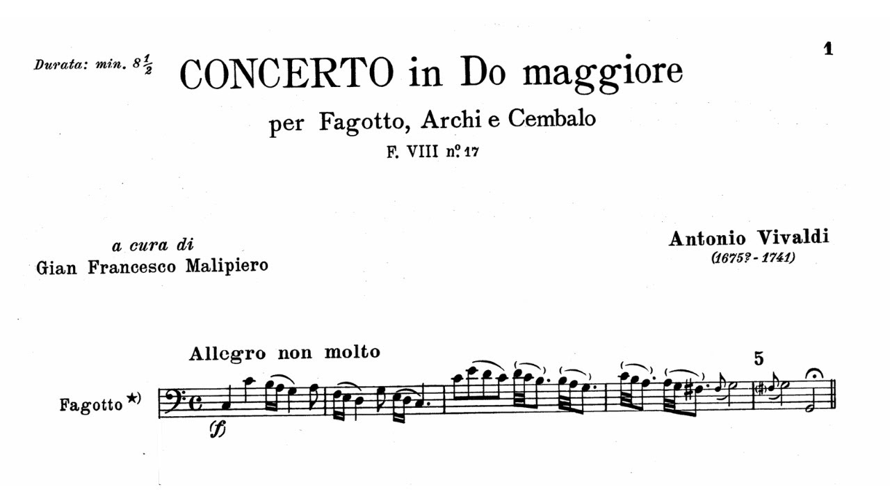 Antonio Vivaldi: Bassoon Concerto in C Major, RV 472