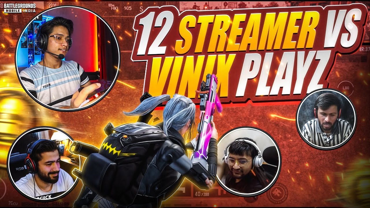 Vinix Vs 12 Streamers 💀 | PUBG | BGMI | Vinix Playz 🔥