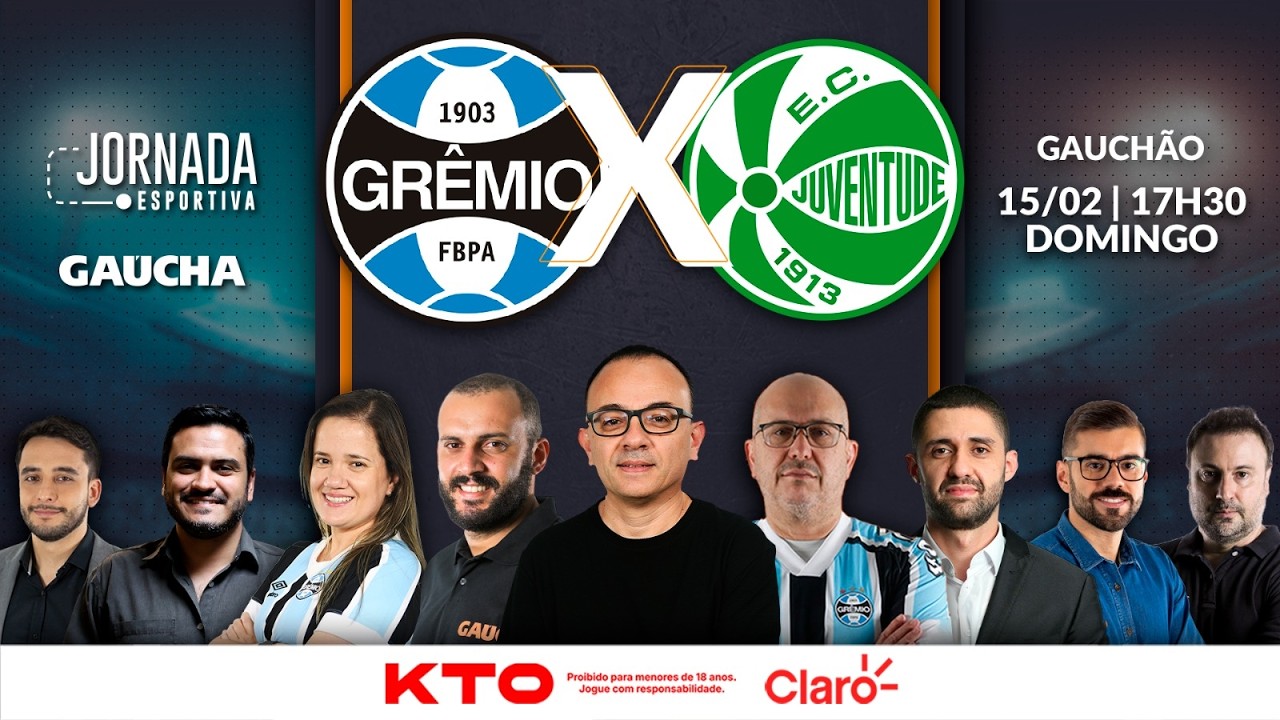 AO VIVO: GRÊMIO x JUVENTUDE | JOGO DE IDA DA SEMIFINAL DO GAUCHÃO | JORNADA DIGITAL | 15/02/2026