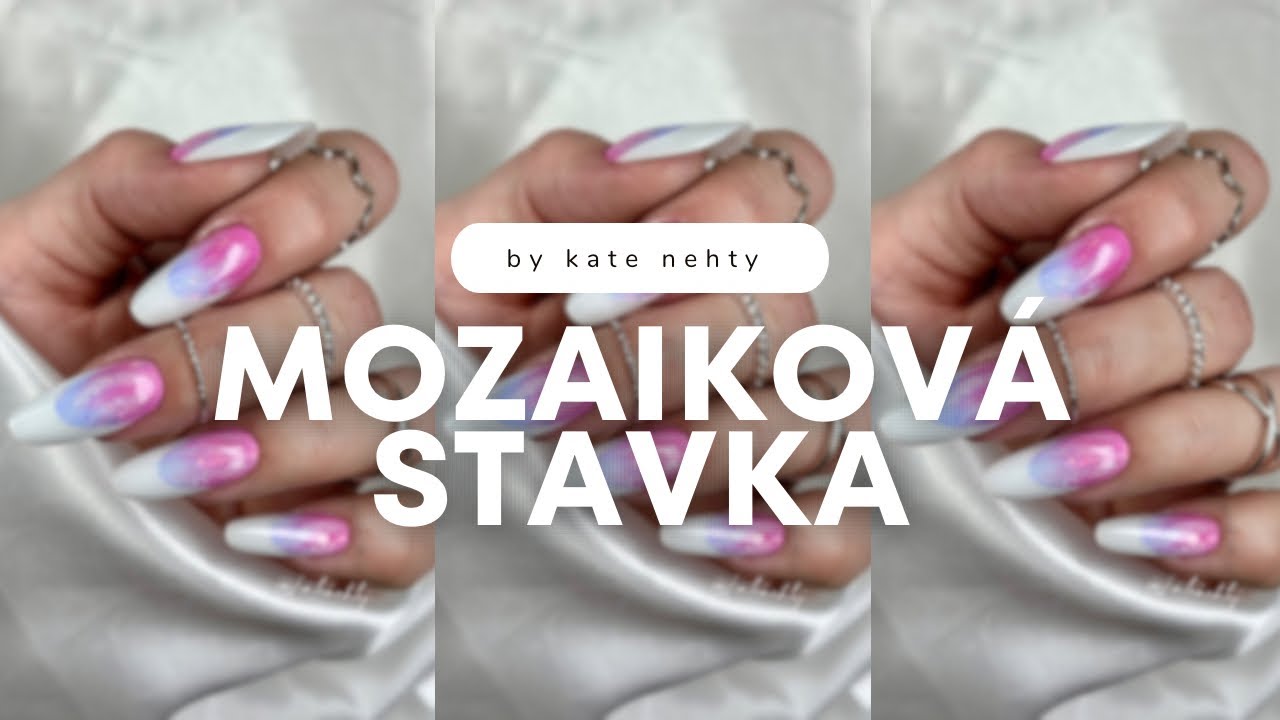 Mozaiková stavěná francie s bílými špičkami NA TIPY?! aneb nejhezčí tipy ever 💅🏻 | Kate nehty
