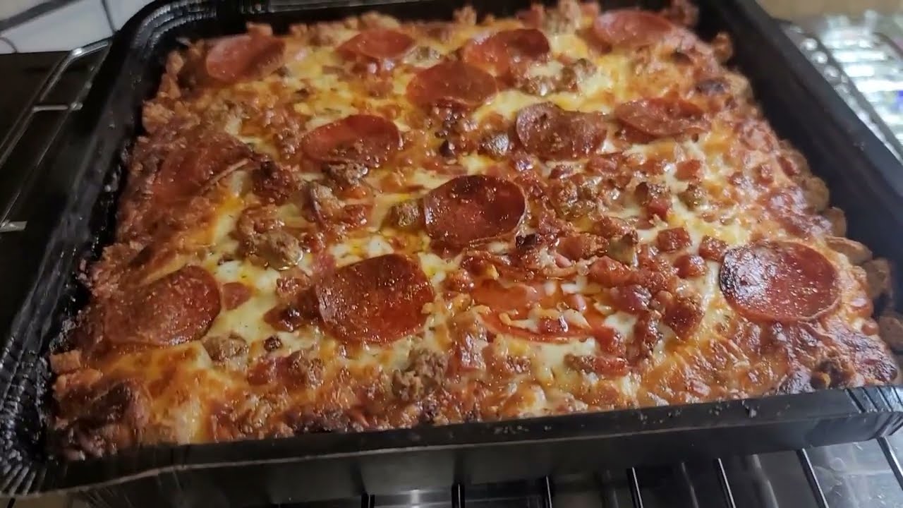 Costco Item Review Authentic Motor City Pizza Co. Ultimate Meat Detroit-Style Deep Dish Pizza