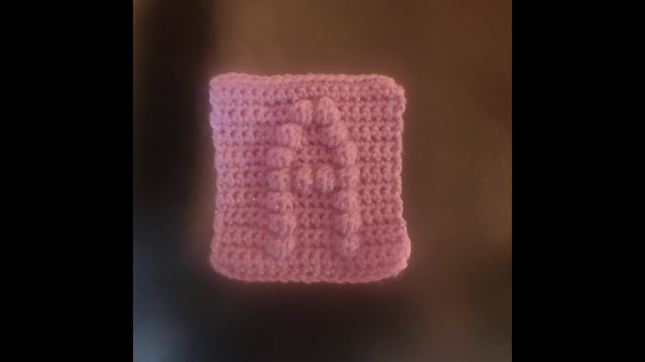 Crochet Bobble Stitch Letter A