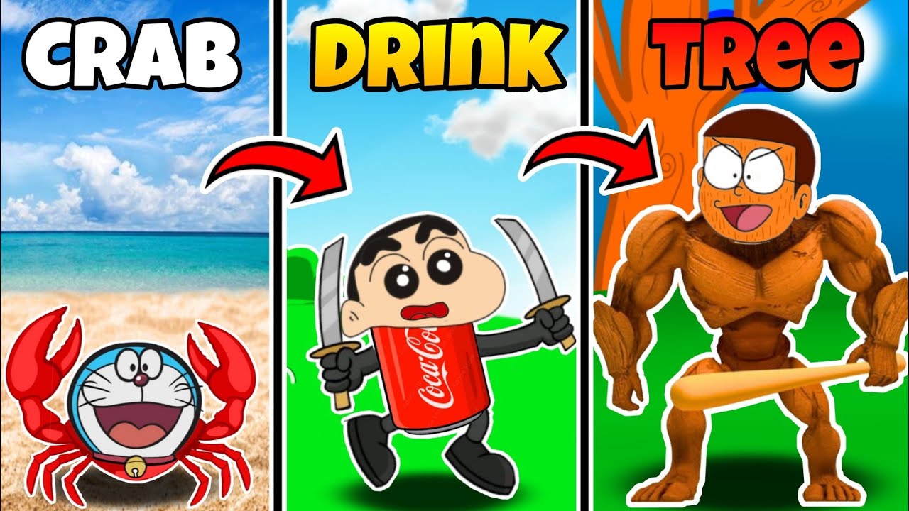 Shinchan & Nobita Upgrade Brainrot Evolution In Roblox 😱😱 | Shinchan And Nobita Game | Funny Game |