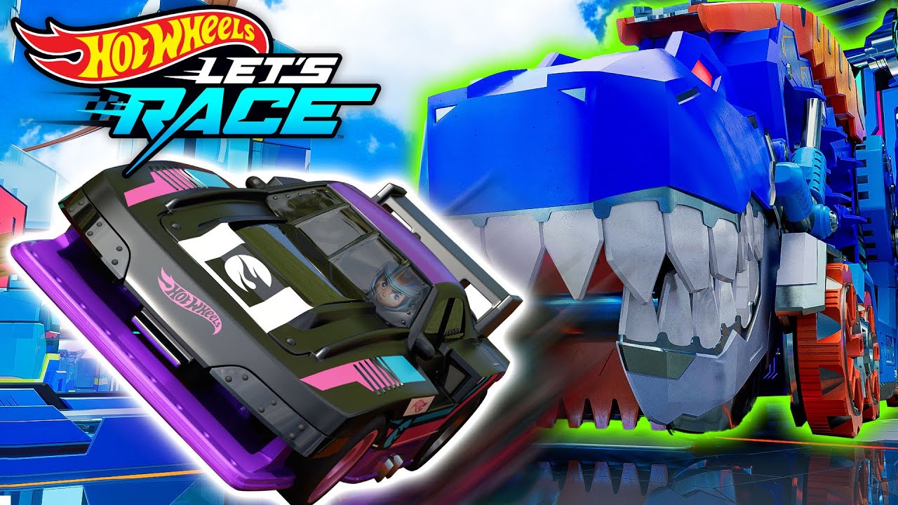 Transporter T-Rex na torach i dzika jazda! 🤖🦖 | Hot Wheels &ndash; Na start!