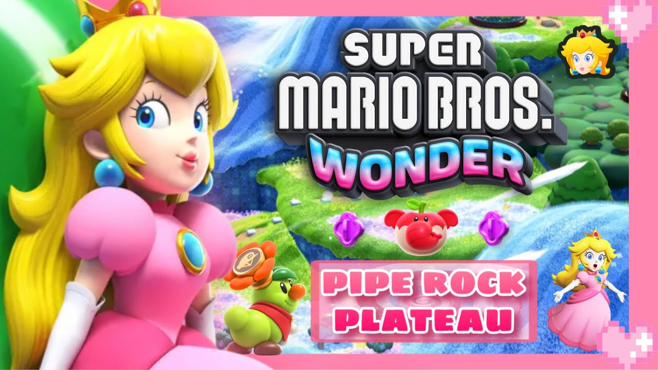 💗 Super Mario Bros. Wonder - World 1 (Pipe Rock Plateau) 100% Peach Gameplay 💗