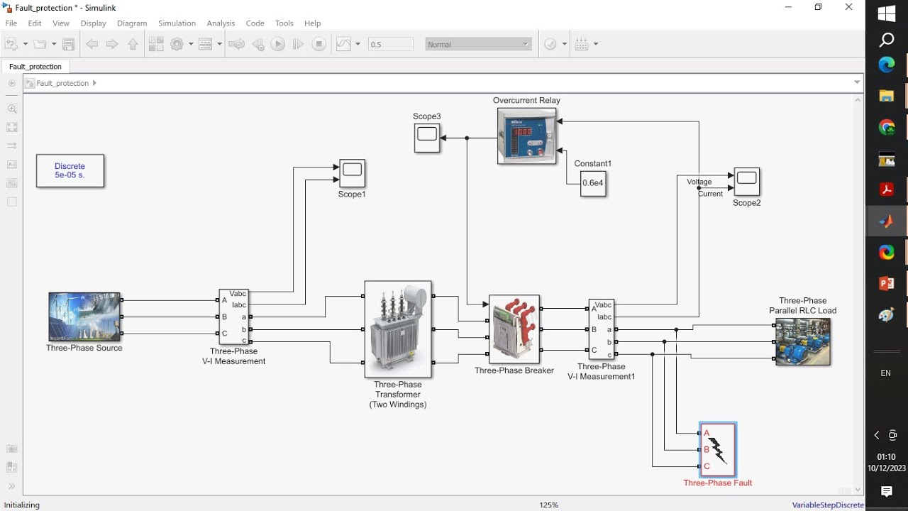 Fault Analysis in Power System using Overcurrent Relay protection in MATLAB, Simulink (Part 2)