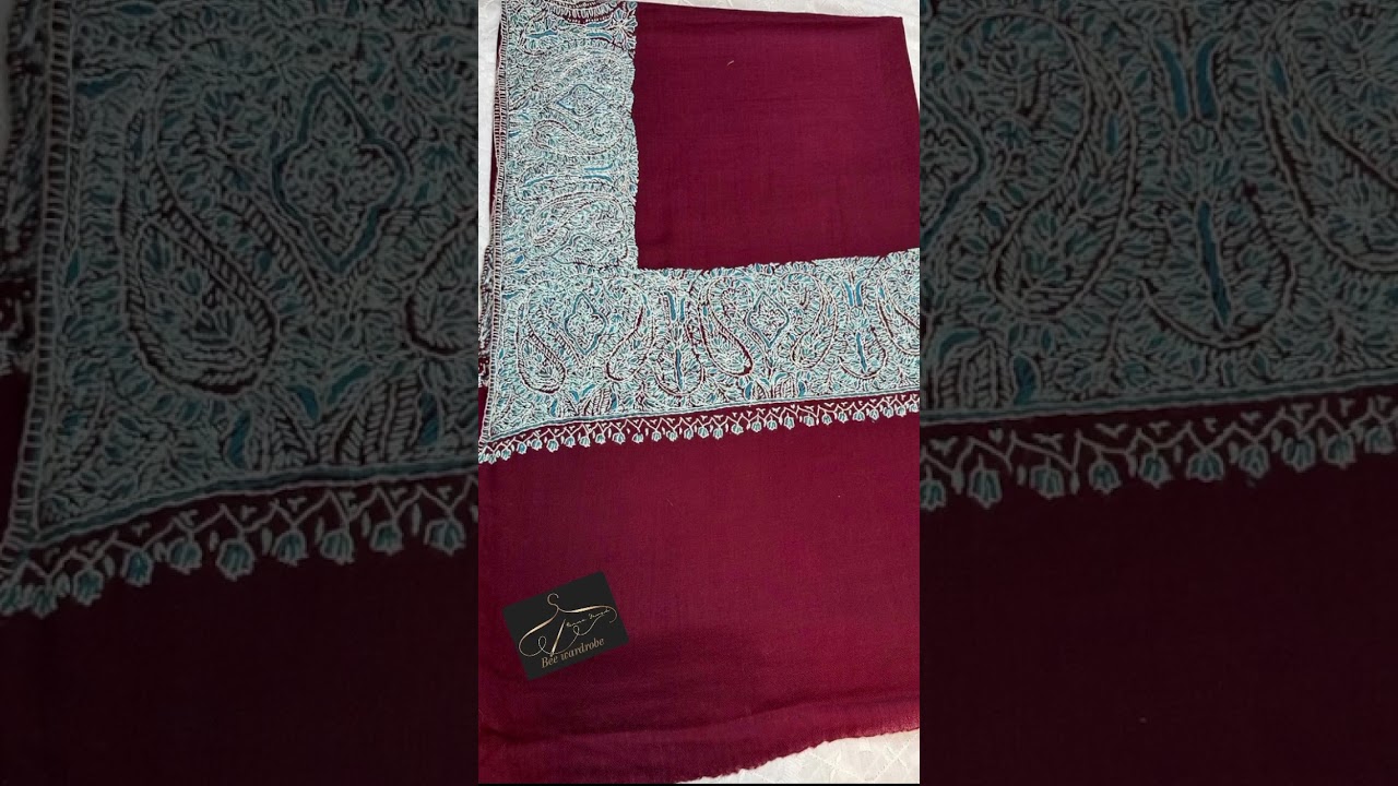 Pure pashmina hand embroidered shawl inbox now for purchasing